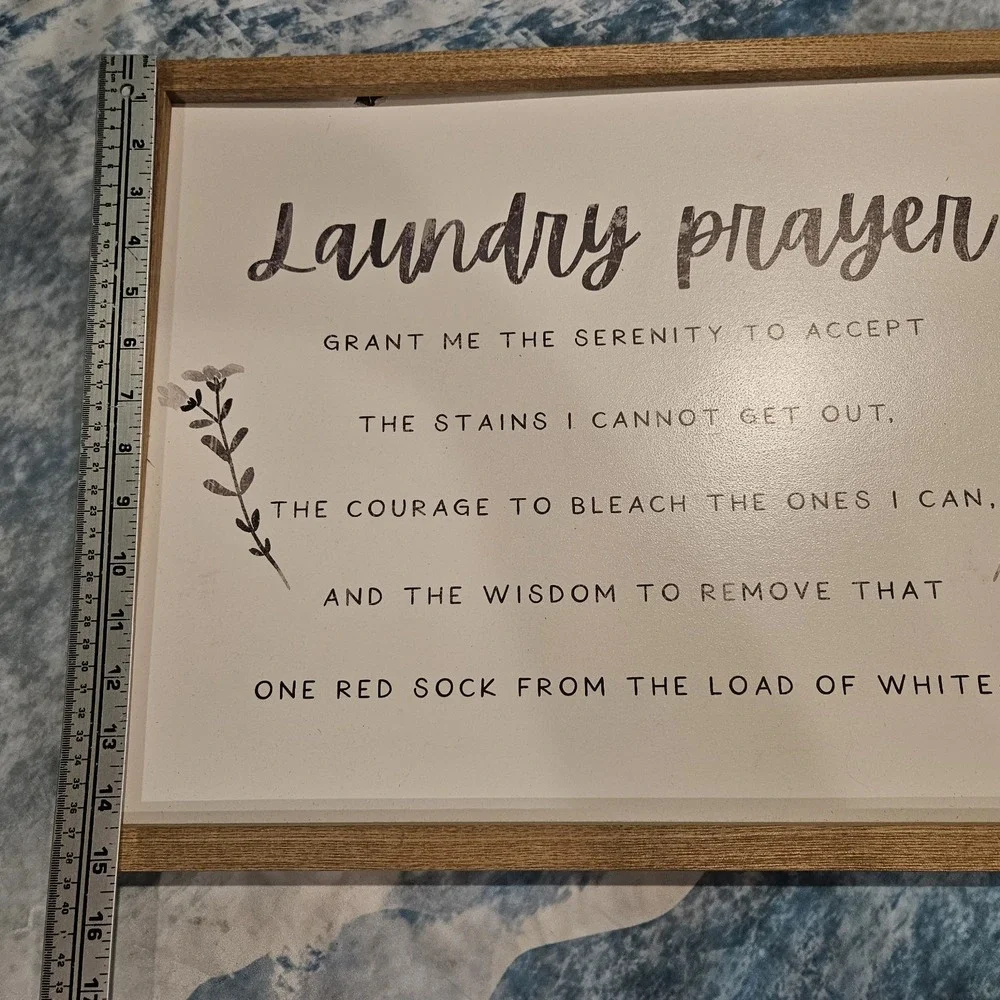 Laundry Prayer Farmhouse Wood Framed Wall‎ Sign Laundry Room Decor